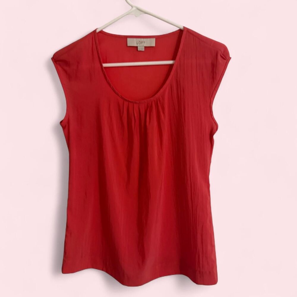 Loft Women's Pink and Red Blouse